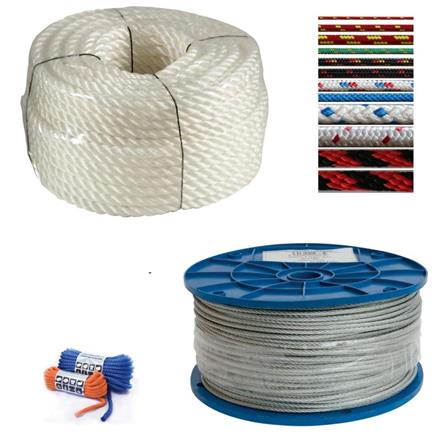 Tesařské kování, spojovací, stavební a nábytkářské prvky, lana, řetězy, šňůry, lana univerzální